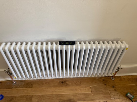 A new column radiator, fitted and tested